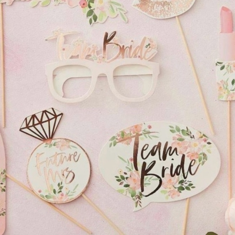 2 for $30 | Chic Floral Team Bride Party Props Set